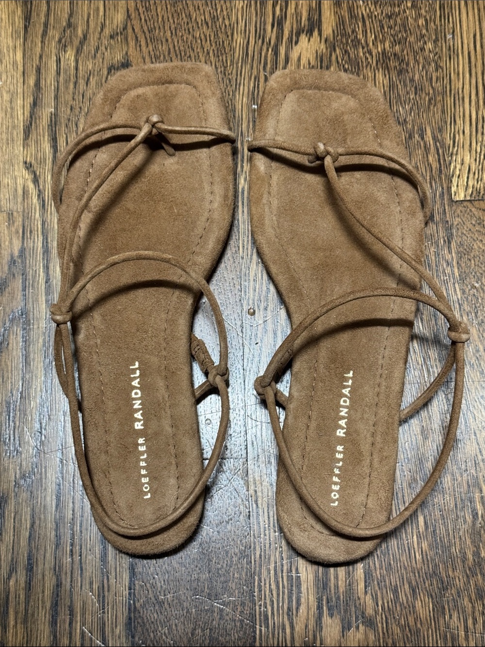 Loeffler Randall Brown Suede Strappy Flat Sandals